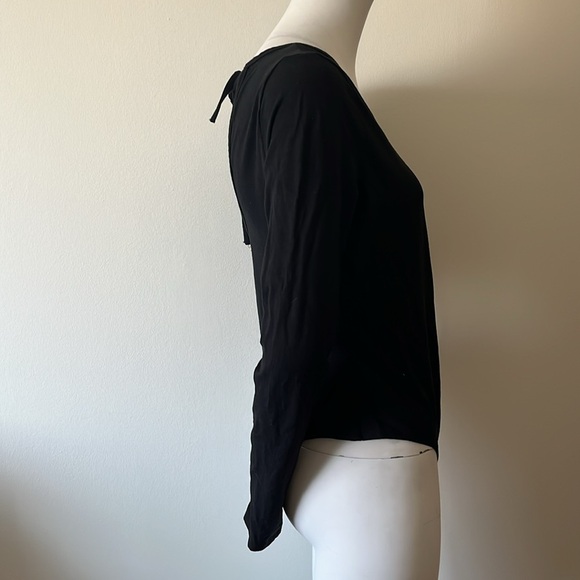 Avec Les Filles Women Solid Keyhole Long Sleeve Bodysuits Black Size M - Picture 9 of 12